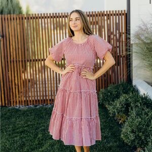 Mikarose Gingham Red Dress